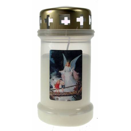 Bougie 3J / CD / blanc / Ange gardien