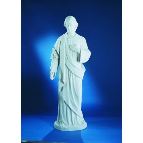 St Joseph 185 Cm - "Marbre" Blanc