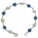 Kinderarmband - 12 Medailles - Blauw / Verzilverd 