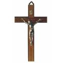 Croix Murale - 17 cm - Bois - Métal
