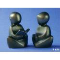 Beeld 7 cm - Luister Set meisjes lezend 