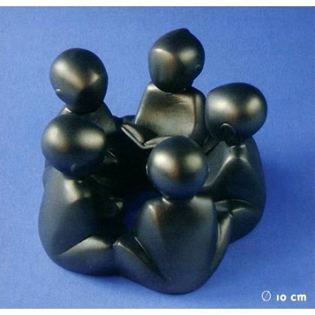 Beeld 10 cm - Attentie Kinderkring meisjes lezend 