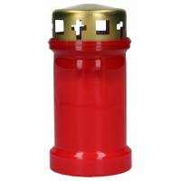 Kaars 3D - vergulde deksel - rood - zonder afbeelding 