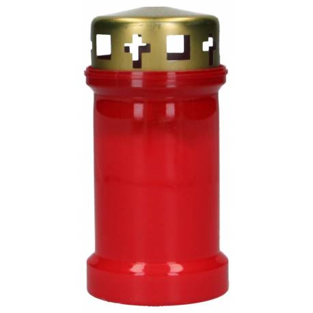 Kaars 3D - vergulde deksel - rood - zonder afbeelding 