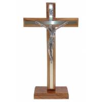 Croix sur Base - 27 X 15 cm - Bois-Métal