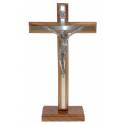 Kruis op voet - 27 X 15 cm - Hout-Metaal 