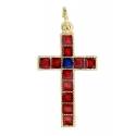 Croix - 30 mm - Email rouge
