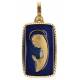 Medaille O.L.V. Modern - 19 X 12 mm - Met Verg + Email Blauw 