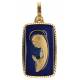 Medaille O.L.V. Modern - 19 X 12 mm - Met Verg + Email Blauw 