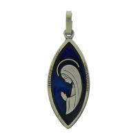 Medaille O.L.V. Modern - 24 X 11 mm - Met Verz + Email Blauw 