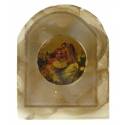 Cadre 12 Cm Vierge Et Enfant Blanc-Or Z