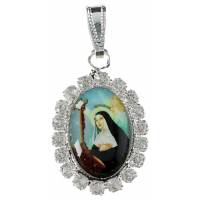 Medaille 25 mm Ov - H Rita + Strass 