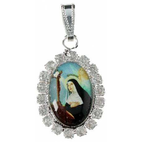 Medaille 25 mm Ov - H Rita + Strass 