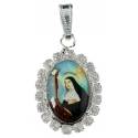 Medaille 25 mm Ov - H Rita + Strass 