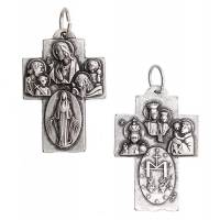 Croix Plurisaints - 31 mm - Métal argenté
