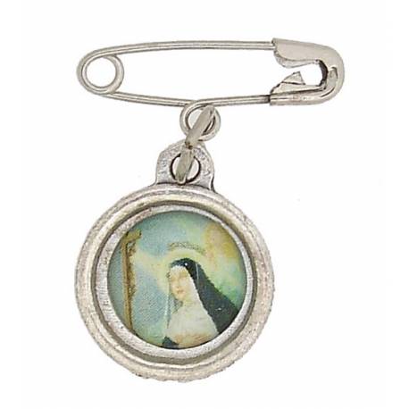 Broche - Medaille H Rita 10 mm- Metaal Verzilverd 