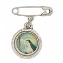 Broche - Medaille H Rita 10 mm- Metaal Verzilverd 