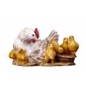 Poule avec poussins : crèche de Noël en bois Ulrich 15 cm