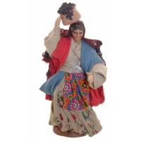 Santon Napolitain - 12 cm - Femme / Panier raisins
