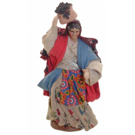 Napolitaanse Santon 12 Cm Vrouw / Mand / Druiven 