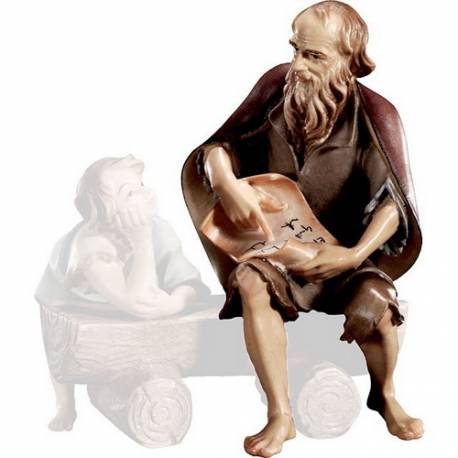 Verteller : houtsnijwerk kerstgroep Ulrich 15 cm 