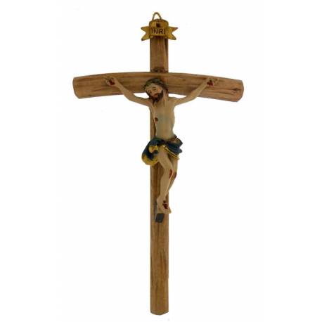 Kruisbeeld - 18 cm - Hout / Korpus Polystone 