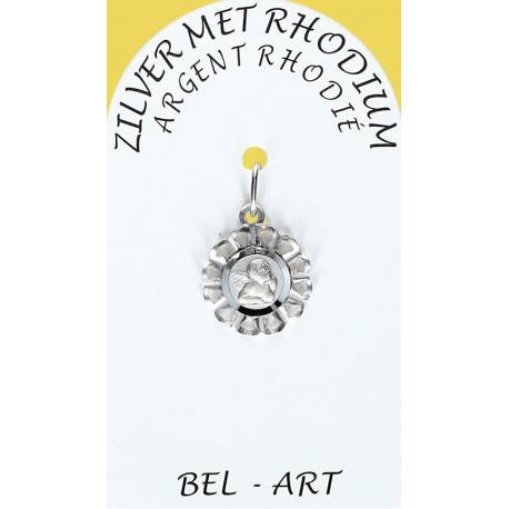 Médaille Argent Rhodié - Ange 13 mm