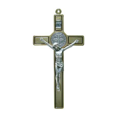 Croix St Benoît - 12 cm - Métal doré