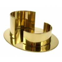 Bougeoir Ovale Inter. 6cm Dore