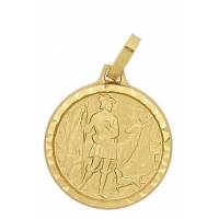 Médaille St Hubert - 16 mm - Métal Doré