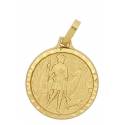 Médaille St Hubert - 16 mm - Métal Doré