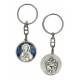 Porte-Clefs - Ste Rita + St Christophe - 30 mm - Email Bleu