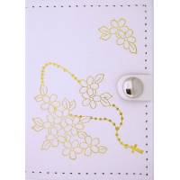 Doosje / Boekje - 8.5 X 6.5 cm - Leder / Wit 