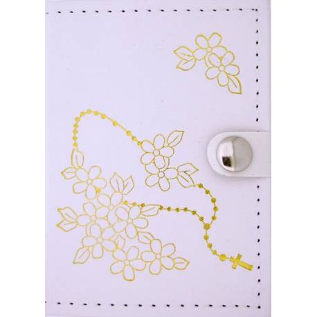 Doosje / Boekje - 8.5 X 6.5 cm - Leder / Wit 