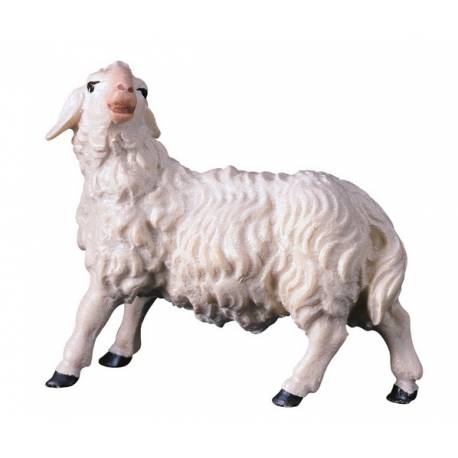 Mouton regardant : crèche de Noël en bois Ulrich 15 cm