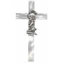 Croix Berceau - 10 cm - Blanc / Fille