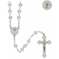 Chapelet - Blanc irisé - Bte Communion