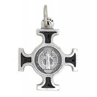 Croix St Benoît - 18 X 18 mm - Noir / Agté