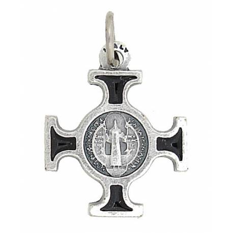 Croix St Benoît - 18 X 18 mm - Noir / Agté