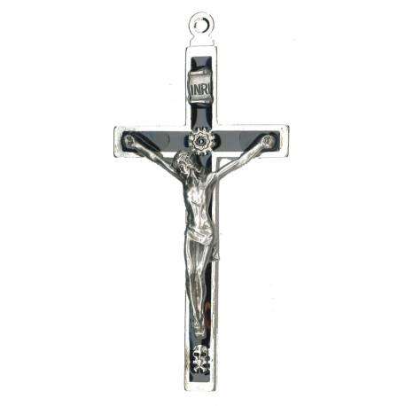 Kruisbeeld - 11 cm - Email / Zwart 