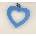 Pendentif sur cordon - Coeur bleu