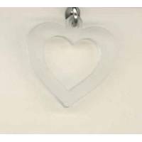Hanger op koord - Hart - Wit 
