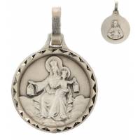 Medaille Scapulier - 14 mm - Metaal Verzilverd 