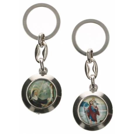 Porte-Clefs Ste Rita / St Christophe 80 X 30 Mm