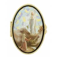 Boîte à Pilules - Appar. Lourdes - Mosaïque - Ov 70 x 45 mm