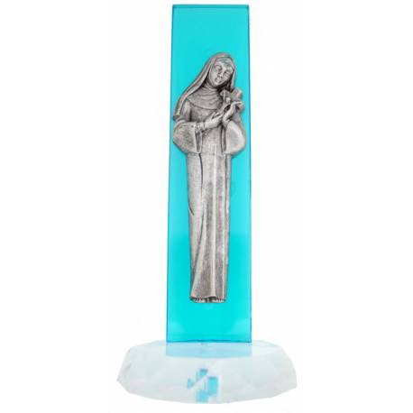 Blauw plexi-kadertje op voet - H Rita 