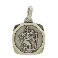 Médaille St Christophe - 12X12 mm - Métal Argenté