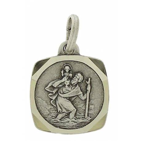Medaille H Kristoffel - 12 X 12 mm - Metaal Verzilverd 
