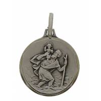Medaille H Kristoffel - 16 mm - Metaal Verzilverd 