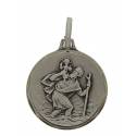 Medaille H Kristoffel - 16 mm - Metaal Verzilverd 
